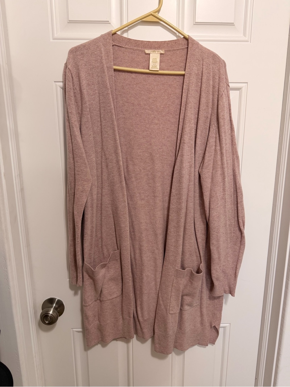 Matty M Open-Front Pocket Cardigan - Dusty Mauve